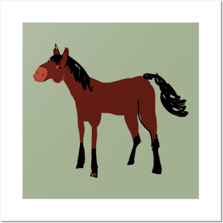 Brown bay horse #1 Posters and Art